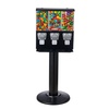 image:imageVEVOR Commercial Vending Machine Triple Compartment Candy Dispenser with Iron Stand Gumball and Candy Machine for Business Coin Operated Gumball Bank for Toy Capsules Bouncy Balls Candy Nut YellowBlack