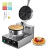 image:imageVEVOR Commercial Waffle Maker DualHead Round Waffle Baker Machine 2460W NonStick Stainless Steel Belgian Waffle Iron with Temp and Time Control Handle for Restaurant Bakery Snack Bar Family14Pcs