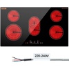image:imageVEVOR Electric Radiant Cooktop 24in 2 Burners Builtin Electric Stove Top 1800W Ceramic Top Cooktop with Glass Panel Touch Control 9 Heat Level Residual Heat IndicatorTimer Child Lock 120V36 IN5 BurnerTouch Control