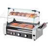 image:imageVEVOR Hot Dog Roller 30 Hot Dog 11 Rollers Stainless Steel Sausage Grill Cooker 1600W Commercial Hot Dog Machine with Dual Temp Control Cover Side Storage Box Removable Shelf amp Oil Drip Tray5 RollersCover