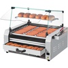 image:imageVEVOR Hot Dog Roller 30 Hot Dog 11 Rollers Stainless Steel Sausage Grill Cooker 1950W Hot Dog Machine with Bun Warmer Cover 3 Temp Control Side Storage Box Oil Drip Tray for Home amp Commercial11 RollersBun Warmer