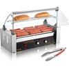 image:imageVEVOR Hot Dog Roller 7 Rollers 18 Hot Dogs Capacity 1050W Stainless Sausage Grill Cooker Machine with Dual Temp Control Glass Hood Acrylic Cover Bun Warmer Shelf Removable Oil Drip Tray ETL Certified  Stainless Machine with Dual Temp Control Glass Hood Acrylic Cover Bun Warmer Shelf Removable Oil Drip Tray ETL Certified5 RollersCover