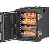 image:imageVEVOR Insulated Food Pan Carrier 95 Qt NonElectrical Food Warmer with Wheel amp 304 Stainless Steel Latch LLDPE Stackable Hot Box for Various Pan SizesNOT Included Fit Catering BBQ EventBlack256 x 177 x 244 in