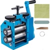 image:imageVEVOR Jewelry Press 75mm Width 3in1 Functionality Gear Ratio 12 Adjustable 00365mm Press Thickness Ideal for Crafting Metal Jewelry Sheets Squares Wires and SemicirclesBlue