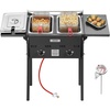 image:imageVEVOR Outdoor Propane Deep Fryer DualTank 16QTx2 Large Capacity Commercial Fryer Stainless Steel Fish Cooker with 3 Basket Thermometer Floor Standing Fryers for Catering Event Camping 50000 BTU16QT8QTX2
