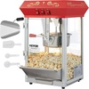 image:imageVEVOR Popcorn Machine 8oz Stainless Steel Kettle 800W Commercial Countertop Popcorn Maker 48 Cups per Batch Theater Style Popper with 2Button Control Glass Wall PC Door 1 Scoop 3 Spoons RedRed