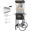 image:imageVEVOR Popcorn Maker 850W Popcorn Popper Machine 8 Oz Kettle Makes 48 Cups per Batch Countertop Popcorn Maker with Tempered Glass Includes 4 Scoops Movie Theater Style Black8OZ with Cart