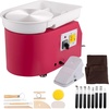 image:imageVEVOR Pottery Wheel for Adults 11in28cm Ceramic Wheel Forming Machine 06in Adjustable Lift Leg 350W Professional Pottery Kit with Foot Pedal Detachable Basin for Work Art Craft DIY WhitePink11inch