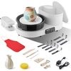image:imageVEVOR Pottery Wheel for Adults 14 and 11 Turntables 450W Electric Table Top Pottery Wheel with Foot Pedal 30300 RPM Adjustable Speed Aluminum Body for Beginners DIY Clay Art Craft GreenWhite  11inch