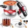 image:imageVEVOR Pressure Cooker 10Qt Pressure Cooker Stainless Steel Pressures Canner with Steaming Rack Tempered Glass Lid Three Pressures Settings for Meat Beans Rice Soup Sauces Cook up to 100 kPa8 Quarts