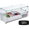 image:imageVEVOR Refrigerated Condiment Prep Station 135 W Countertop Refrigerated Condiment Station with 2 13 Pans amp 4 16 Pans 304 Stainless Body and PC Lid Sandwich Prep Table with Stainless Guard ETLOriginal Glass 40 in