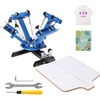 image:imageVEVOR Screen Printing Machine 4 Color 1 Station 360 Rotable Silk Screen Printing Press 212x177in  54x45cm Screen Printer Press DoubleLayer Positioning Pallet for TShirt DIY Printing4 Color 1 Station