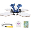 image:imageVEVOR Screen Printing Machine 4 Color 4 Station 360 Rotable Silk Screen Printing Press 212x177in  54x45cm Screen Printer Machine DoubleLayer Positioning Pallet for TShirt DIY Printing