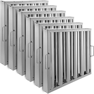 image:imageVBENLEM Pack of 6 Hood Filters 195W x 195H Inch 430 Stainless Steel 4 Grooves Commercial Hood Filters Range Hood Filter for Grease Rated Commercial Kitchen Exhaust Hoods195W x 155H Inch