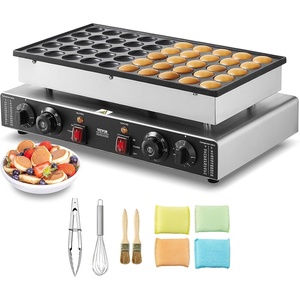 image:imageVEVOR 110V Mini Dutch Pancake Baker 50PCS 1700W Commercial Electric Nonstick Waffle Maker Machine 18 Inches Pancake Maker with 2 Thermostats amp 2 Timers Separate Control for Home and Restaurants50 Pcs
