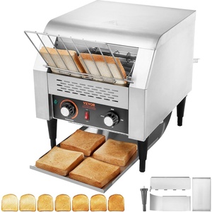 image:imageVEVOR Commercial Conveyor Toaster 300 SlicesHour Conveyor Belt Toaster Heavy Duty Stainless Steel Commercial Toaster Oven for Toast Bun Bagel Bread300PCSHour
