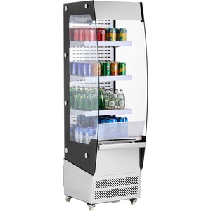 image:imageVEVOR Open Air Merchandiser 46 cu ft Shelving Commercial Refrigerator Grab and Go Fan Cooling Display Cooler with LED Lighting Night Curtain Horizontal for Restaurants Stores Office78 cuft