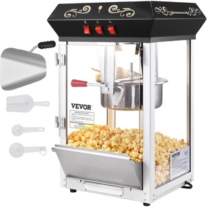 image:imageVEVOR Popcorn Maker 850W Popcorn Popper Machine 8 Oz Kettle Makes 48 Cups per Batch Countertop Popcorn Maker with Tempered Glass Includes 4 Scoops Movie Theater Style Black8OZ