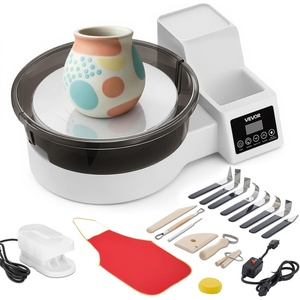 image:imageVEVOR Pottery Wheel for Adults 11 Aluminum Turntable 450W Electric Table Top Pottery Wheel with Foot Pedal 30300 RPM Adjustable Speed Detachable Basin for Beginners DIY Clay Art Craft GreenWhite  11inch