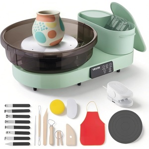 image:imageVEVOR Pottery Wheel for Adults 14 and 11 Turntables 450W Electric Table Top Pottery Wheel with Foot Pedal 30300 RPM Adjustable Speed Aluminum Body for Beginners DIY Clay Art Craft GreenGreen  11inch  14inch