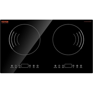 image:imageVEVOR SK92IHA36CK04 9200W Electric Countertop Burner Knob Control Stove Builtin Induction Cooktop with 12 Temperature Settings Glass Surface Auto ShutOff 36in 5 Burners220V Black24in 2 Burners110V