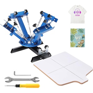 image:imageVEVOR Screen Printing Machine 4 Color 1 Station 360 Rotable Silk Screen Printing Press 212x177in  54x45cm Screen Printer Press DoubleLayer Positioning Pallet for TShirt DIY Printing4 Color 1 Station