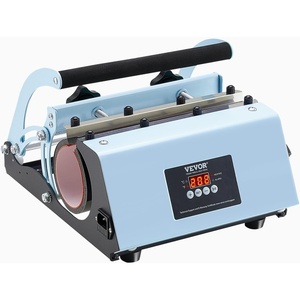 image:imageVEVOR Tumbler Heat Press Machine 1130oz Mug Press Heat Up Fast and Even Tumbler Press with Sublimation Paper Tape and Gloves Temp and Time Setting for Sublimation Tumblers Cups Mugs GreenLight Blue