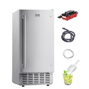 image:imageVEVOR Undercounter Builtin Ice Maker 15 LbsDay Under Counter Ice Maker Machine with Reversible Door Stainless Steel Freestanding Ice Maker for Commercial Home Kitchen No Drain RequiredNugget Ice with Drain