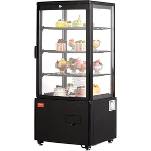 image:imageVEVOR XC78L1R Cake Refrigerated 3 CuFt85L Countertop Pastry Commercial Display Case with LED Lighting TURBO FrostFree AirCooling Locked Door for Bakery 188 x 169 x 38 in Black  3Tier Commercial Display Refrigerator with LED Lighting FrostFree AirCooling Locked Door for Bakery188 x 169 x 38 in
