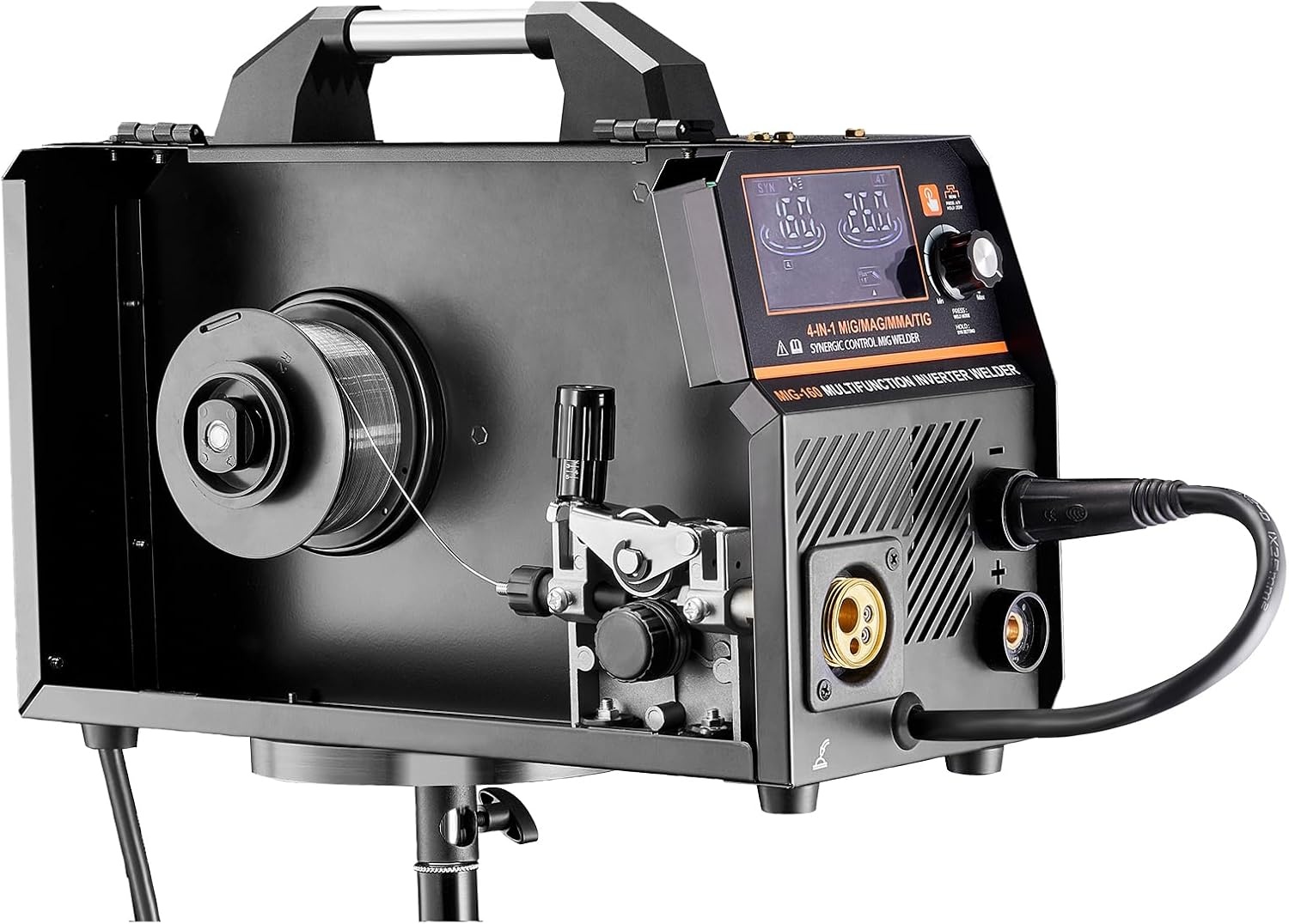 image:imageVEVOR Pro MIG Welder 250A Pluse Mig Welding Machine 5in1 Synergic Welder Machine MIG PluseGas MIGFlux Core MIGStickLift TIG 110V220V Dual Voltage Aluminum Mig Welder with LCD Screen Display4in1 160A