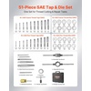image:imageTap and Die Set 116Piece Include Metric and SAE Size Bearing Steel Taps and Dies Essential Threading Tool for Cutting External Internal Threads with Complete Accessories and Storage CaseLarge51pcsSAE