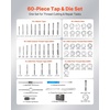 image:imageTap and Die Set 116Piece Include Metric and SAE Size Bearing Steel Taps and Dies Essential Threading Tool for Cutting External Internal Threads with Complete Accessories and Storage Case60pcs