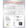 image:imageTap and Die Set 116Piece Include Metric and SAE Size Bearing Steel Taps and Dies Essential Threading Tool for Cutting External Internal Threads with Complete Accessories and Storage CaseLarge51pcsMetric