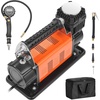 image:imageVEVOR 106 CFM Heavy Duty Air Compressor 30s Fast Inflation  DualCylinder Portable Tire Inflator 12V 150PSI Offroad Air Pump with Adapters for Trucks Car SUV 4 x 4 Vehicle RV706CFM with Digital