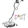 image:imageVEVOR 20 Inch Pressure Washer Surface Cleaner 4000 PSI Stainless Steel Attachment with 4 Wheels 2 Nozzles 38 Inch Quick Connect and Dual Handle for Concrete Patio SidewalkStainless Steel