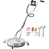 image:imageVEVOR 20 Inch Pressure Washer Surface Cleaner 4000 PSI Stainless Steel Attachment with 4 Wheels 2 Nozzles 38 Inch Quick Connect and Dual Handle for Concrete Patio SidewalkStainless Steel