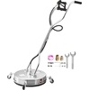 image:imageVEVOR 20 Inch Pressure Washer Surface Cleaner 4000 PSI Stainless Steel Attachment with 4 Wheels 2 Nozzles 38 Inch Quick Connect and Dual Handle for Concrete Patio SidewalkStainless Steel