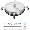 image:imageVEVOR 20 Inch Pressure Washer Surface Cleaner 4000 PSI Stainless Steel Attachment with 4 Wheels 2 Nozzles 38 Inch Quick Connect and Dual Handle for Concrete Patio SidewalkStainless Steel