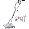 image:imageVEVOR 20 Inch Pressure Washer Surface Cleaner 4000 PSI Stainless Steel Attachment with 4 Wheels 2 Nozzles 38 Inch Quick Connect and Dual Handle for Concrete Patio SidewalkStainless Steel