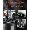 image:imageVEVOR 20Gallon Air Compressor 2HP 45 SCFM at 90PSI Max 125PSI Pressure OilFree Air Compressor Tank Portable on Wheels for Auto Repair Tire Inflation Spray Painting Woodwork Nailing 120V14Gallon
