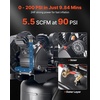 image:imageVEVOR 20Gallon Air Compressor 2HP 45 SCFM at 90PSI Max 125PSI Pressure OilFree Air Compressor Tank Portable on Wheels for Auto Repair Tire Inflation Spray Painting Woodwork Nailing 120V25Gallon