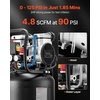 image:imageVEVOR 20Gallon Air Compressor 2HP 45 SCFM at 90PSI Max 125PSI Pressure OilFree Air Compressor Tank Portable on Wheels for Auto Repair Tire Inflation Spray Painting Woodwork Nailing 120V10Gallon