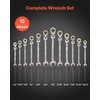 image:imageVEVOR 24piece Ratcheting Wrench Set with 180 Flex Head AntiSlip Tooth Combination Wrench Sets with Organizer Box Metric 819mm amp SAE 1434 Black Electrophoretic CoatingNickel Plating 12pcs