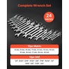 image:imageVEVOR 24piece Ratcheting Wrench Set with 180 Flex Head AntiSlip Tooth Combination Wrench Sets with Organizer Box Metric 819mm amp SAE 1434 Black Electrophoretic CoatingSilver 24pcs