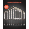 image:imageVEVOR 24piece Ratcheting Wrench Set with 180 Flex Head AntiSlip Tooth Combination Wrench Sets with Organizer Box Metric 819mm amp SAE 1434 Black Electrophoretic CoatingNickel Plating 12pcs