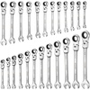 image:imageVEVOR 24piece Ratcheting Wrench Set with 180 Flex Head AntiSlip Tooth Combination Wrench Sets with Organizer Box Metric 819mm amp SAE 1434 Black Electrophoretic CoatingSilver 24pcs