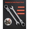 image:imageVEVOR 24piece Ratcheting Wrench Set with 180 Flex Head AntiSlip Tooth Combination Wrench Sets with Organizer Box Metric 819mm amp SAE 1434 Black Electrophoretic CoatingSilver 24pcs
