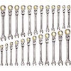 image:imageVEVOR 24piece Ratcheting Wrench Set with 180 Flex Head AntiSlip Tooth Combination Wrench Sets with Organizer Box Metric 819mm amp SAE 1434 Black Electrophoretic CoatingNickel Plating 24pcs