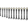 image:imageVEVOR 24piece Ratcheting Wrench Set with 180 Flex Head AntiSlip Tooth Combination Wrench Sets with Organizer Box Metric 819mm amp SAE 1434 Black Electrophoretic CoatingBlack 24pcs