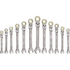 image:imageVEVOR 24piece Ratcheting Wrench Set with 180 Flex Head AntiSlip Tooth Combination Wrench Sets with Organizer Box Metric 819mm amp SAE 1434 Black Electrophoretic CoatingNickel Plating 12pcs